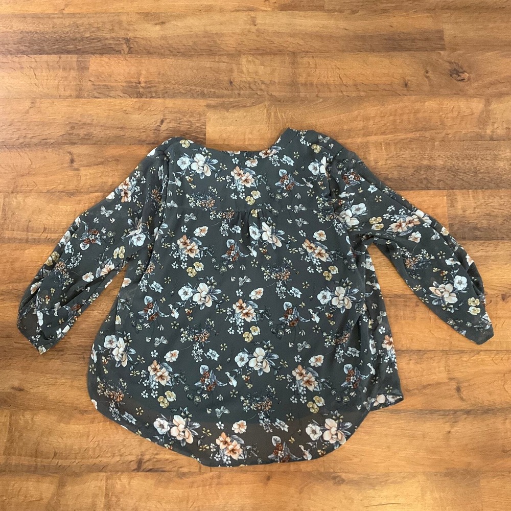 Papermoon V-Neck Floral 3/4 Sleeve Womens‎ Top Blouse Size 2X - Picture 6 of 7